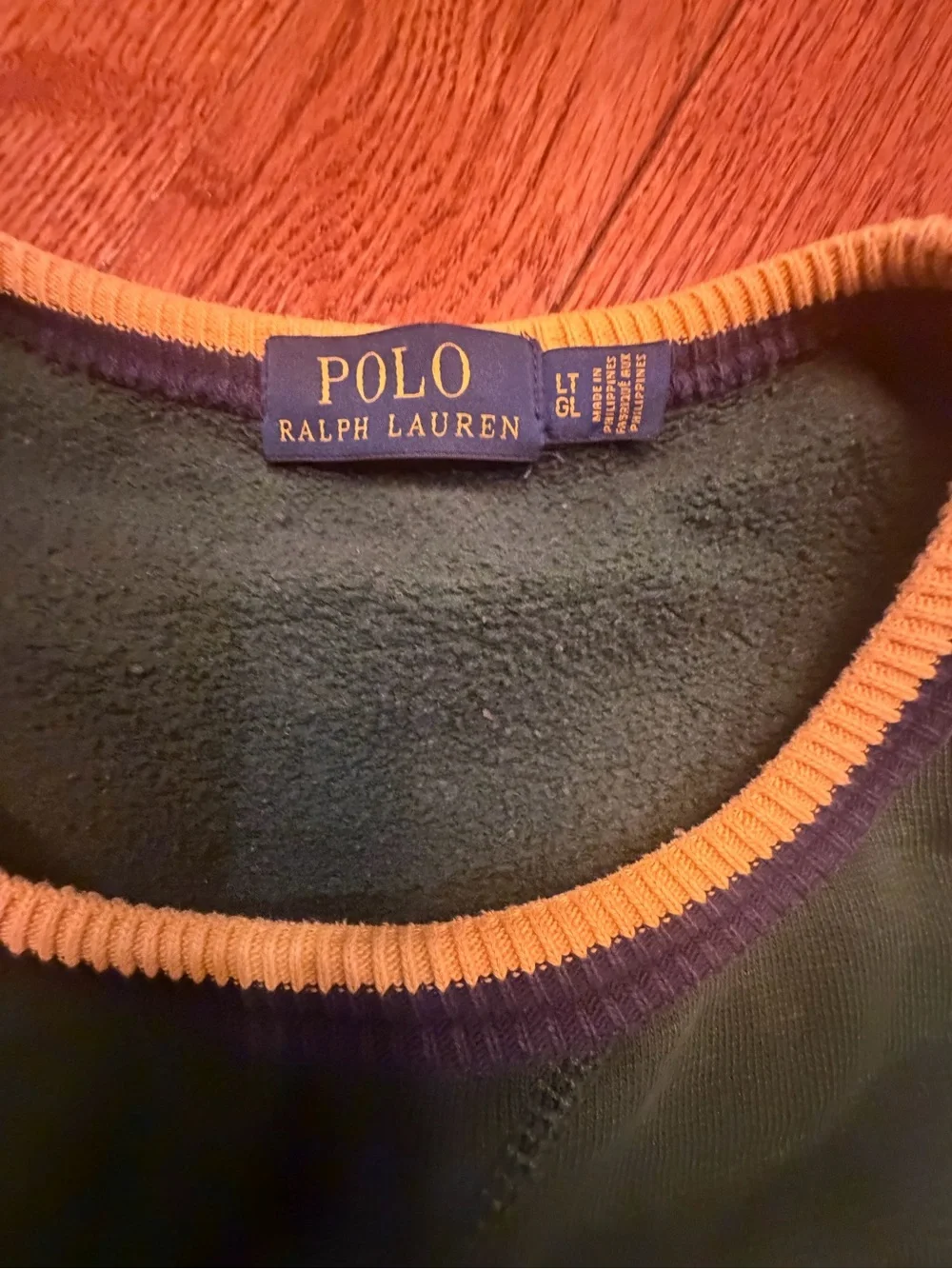 Polo by Ralph Lauren Green Crewneck Sweater with Yellow Tiger Patch